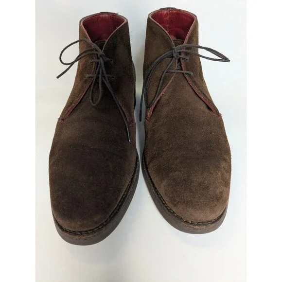 Artisan Suede Chukka Boot Men 10 Made in Spain Vibram Sole Leather Lining Brogue